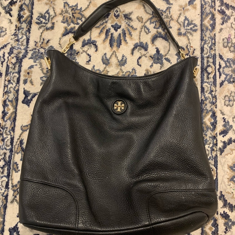 Tory Burch black leather hobo bag